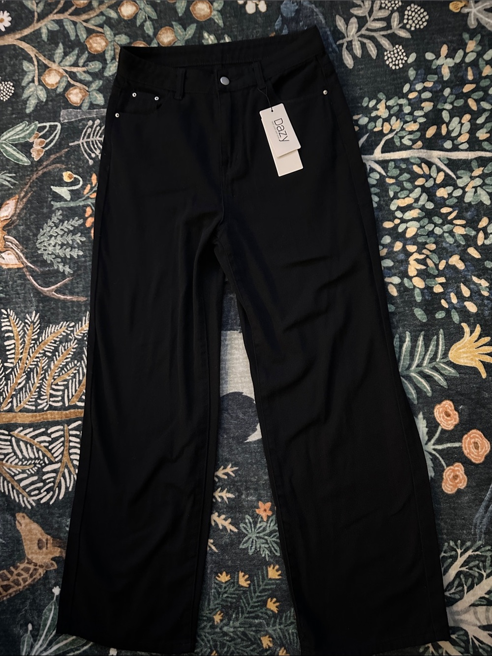 Dazy Women's Black Wide Leg Jeans Flare